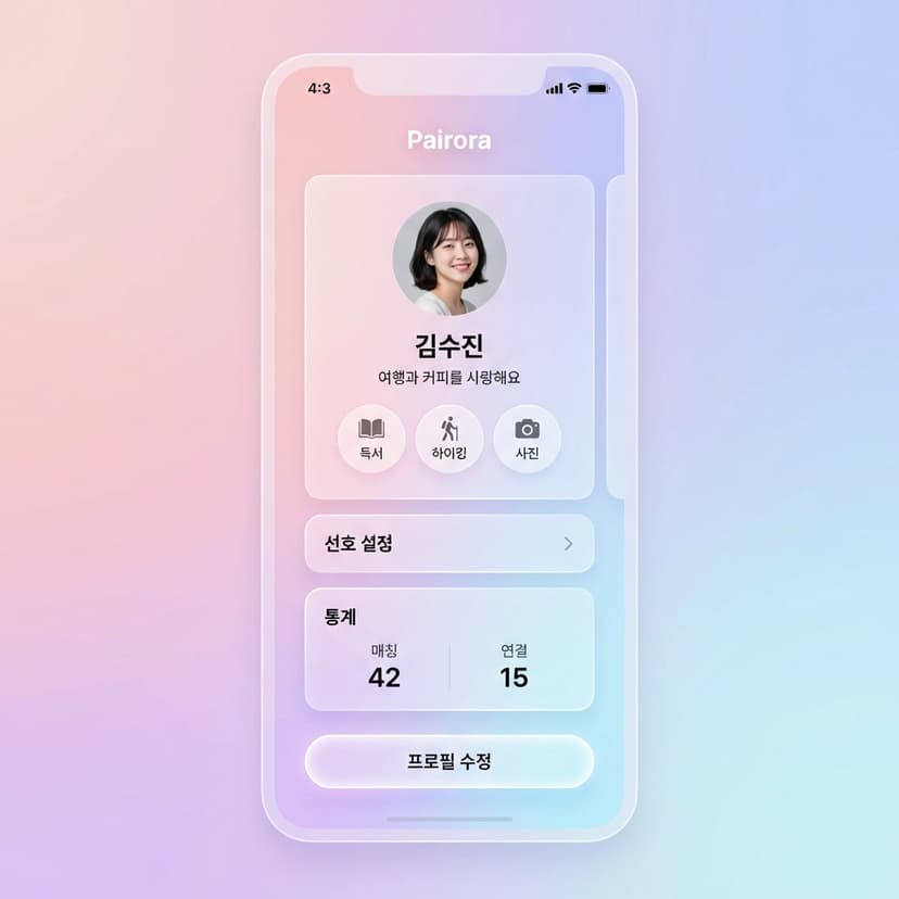 Pairora 프로필 화면